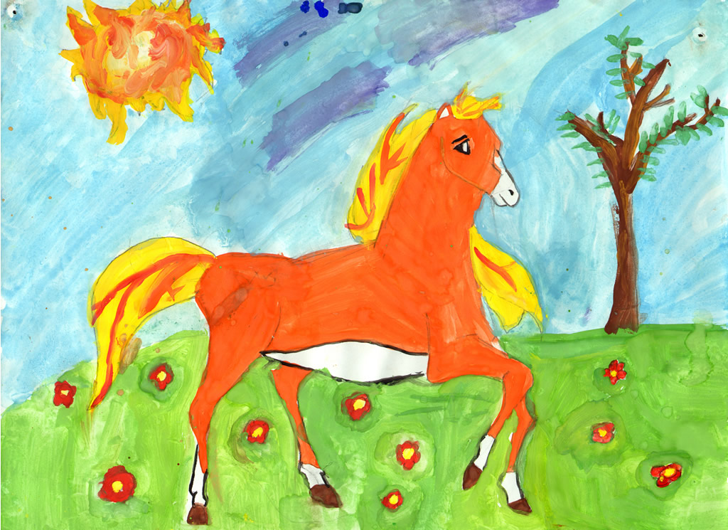 Конь Детский Рисунок